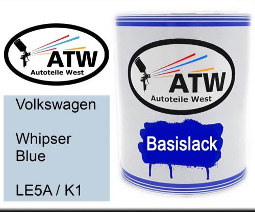 Volkswagen, Whipser Blue, LE5A / K1: 1L Lackdose, von ATW Autoteile West.